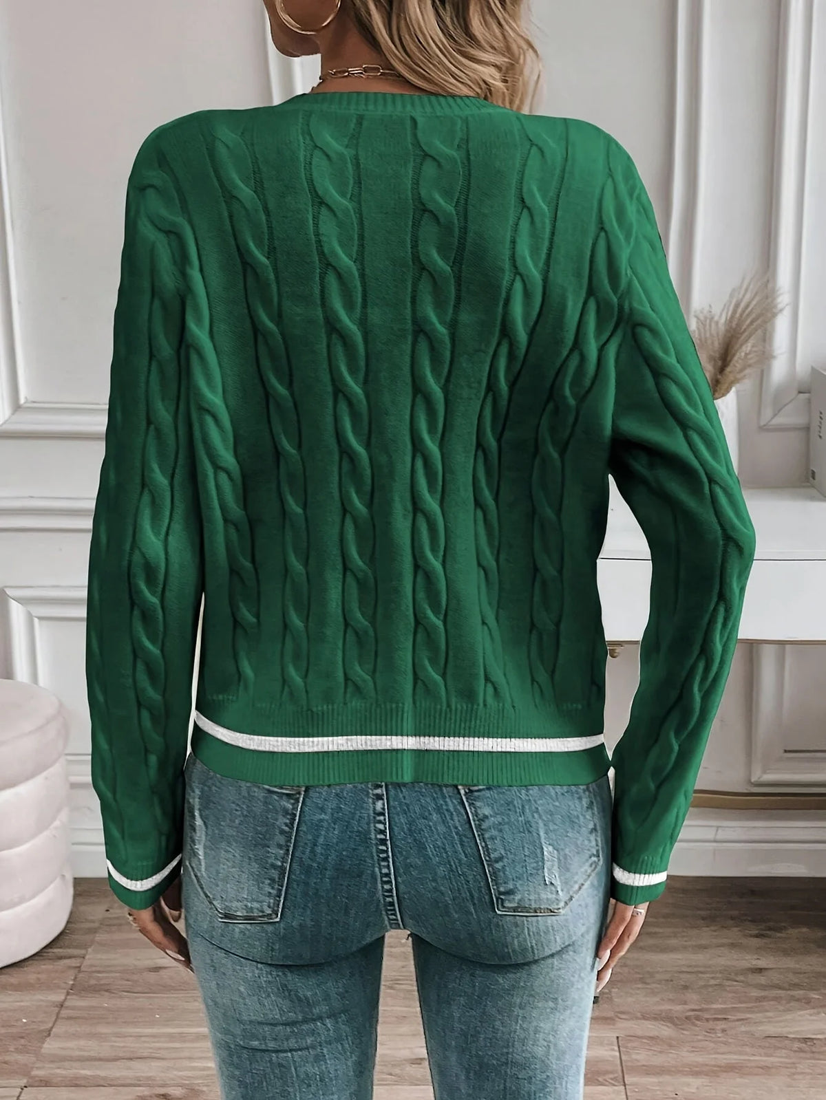 Cable Knit Button Cardigan