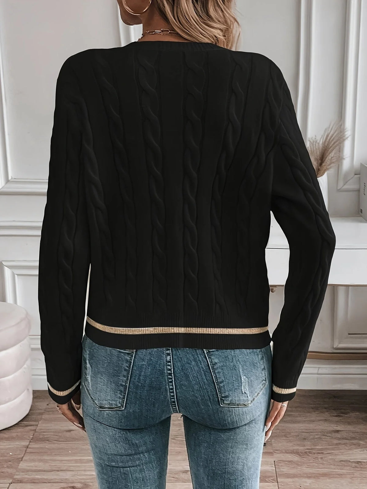 Cable Knit Button Cardigan