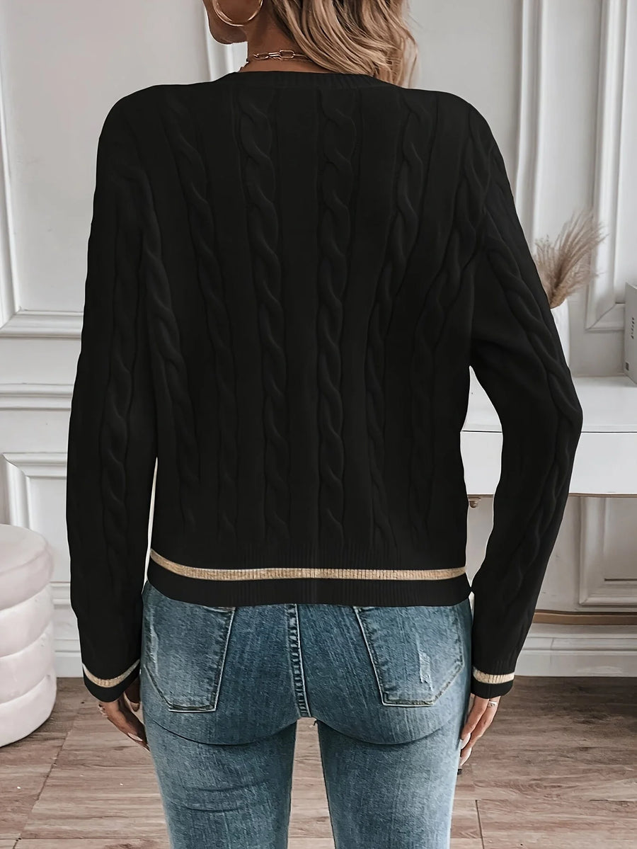 Cable Knit Button Cardigan