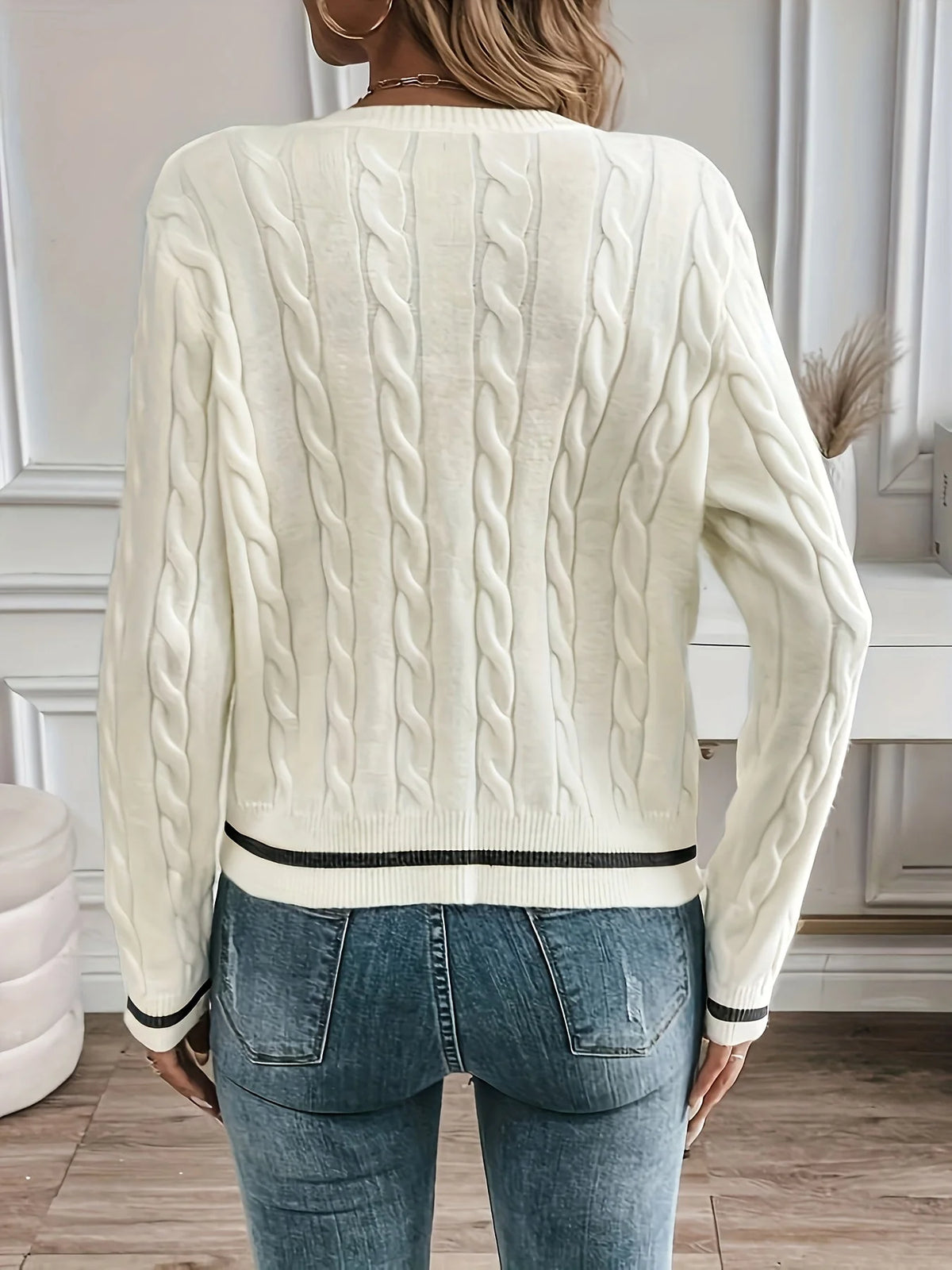 Cable Knit Button Cardigan
