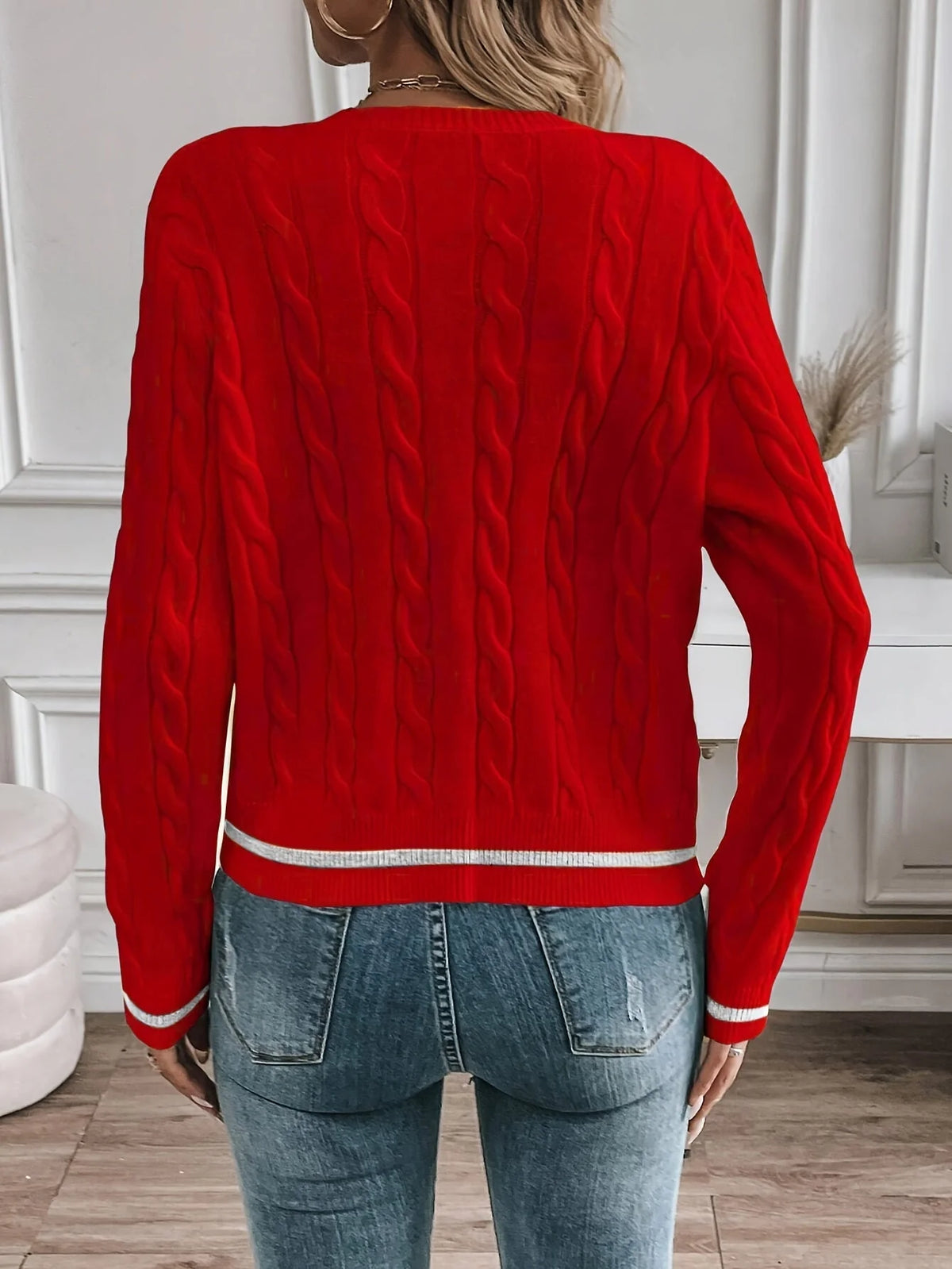 Cable Knit Button Cardigan