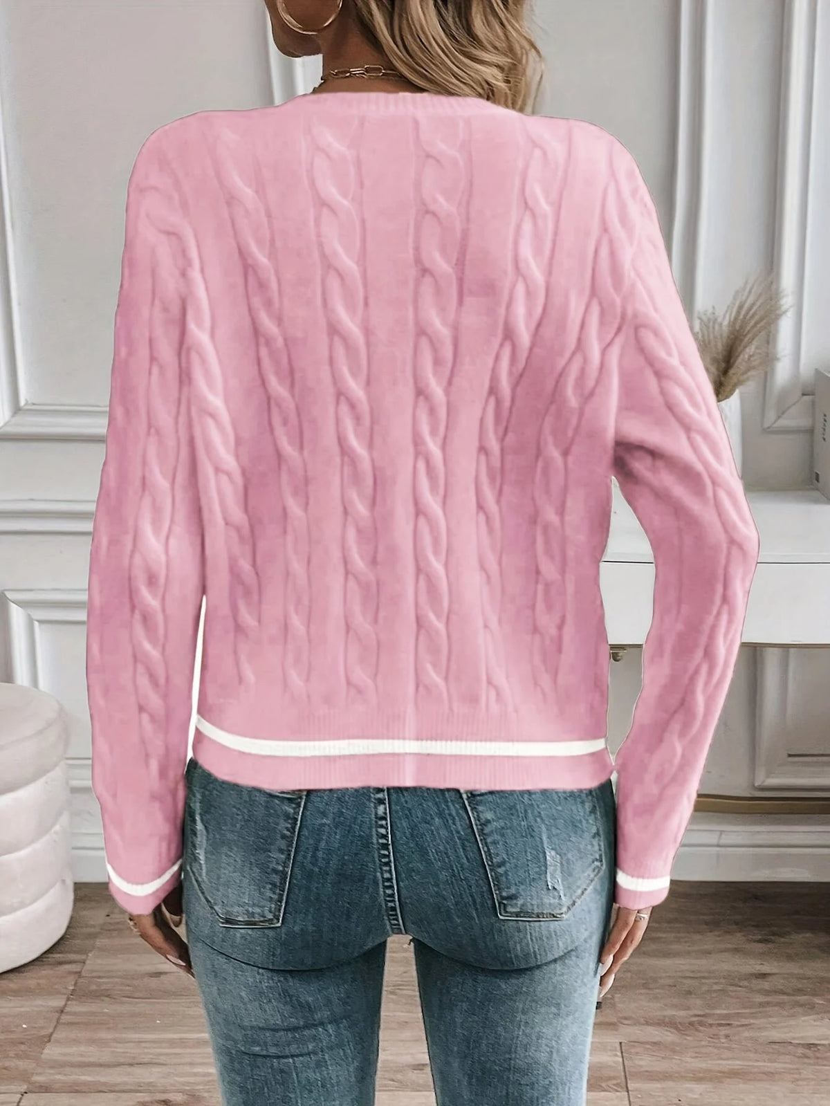 Cable Knit Button Cardigan