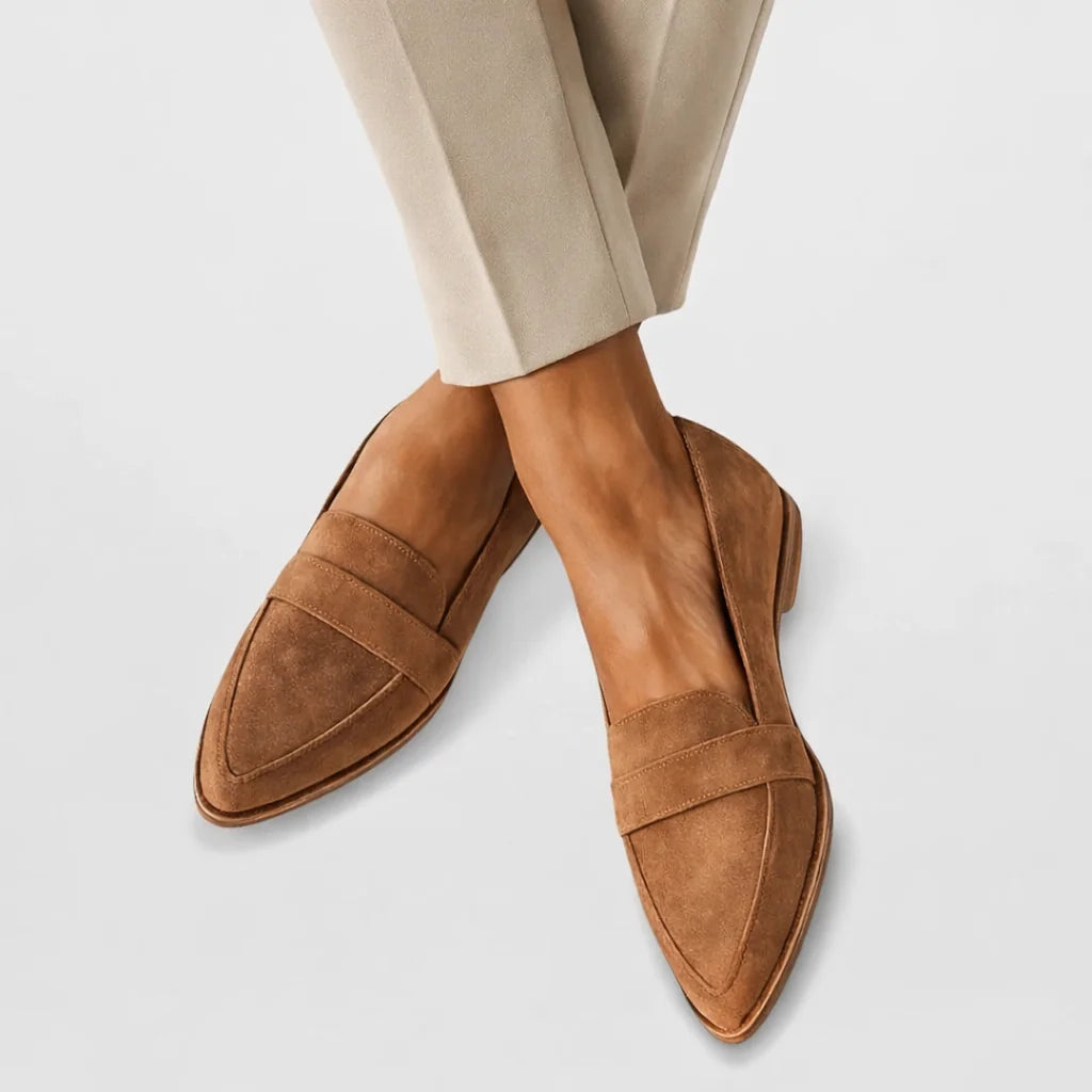 Orthopaedic Pointed Loafers – Brown