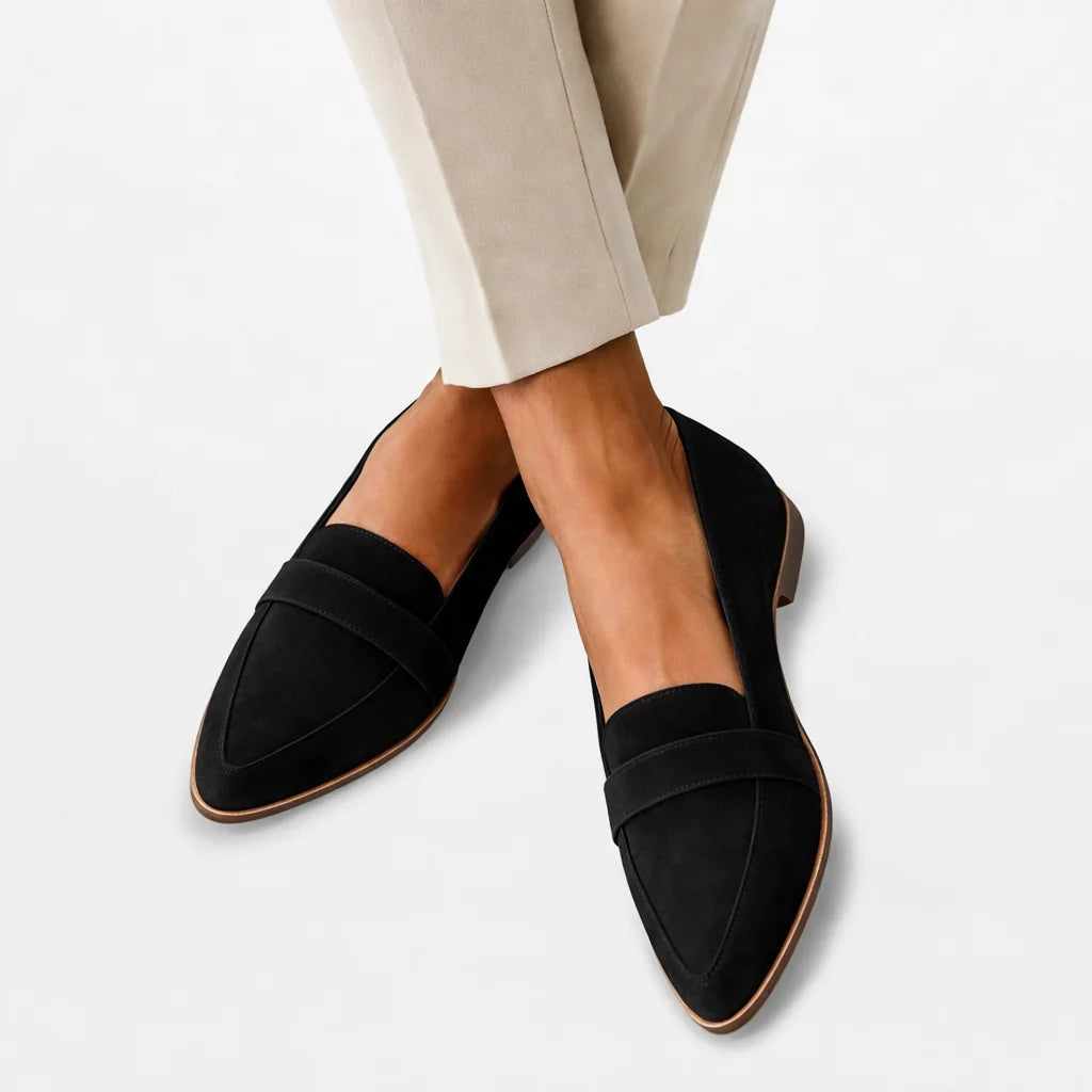 Orthopaedic Pointed Loafers – Black
