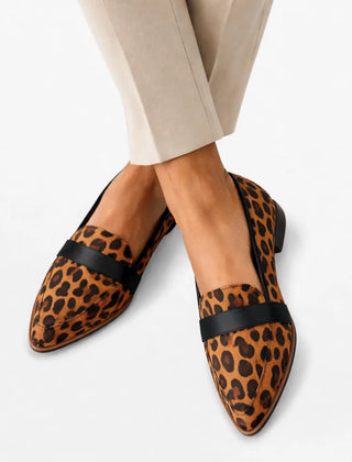 Orthopaedic Pointed Loafers – Leopard