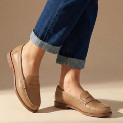 Leather Penny Loafers – Camel