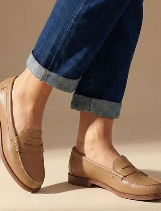 Leather Penny Loafers – Camel