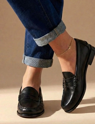 Leather Penny Loafers – Black