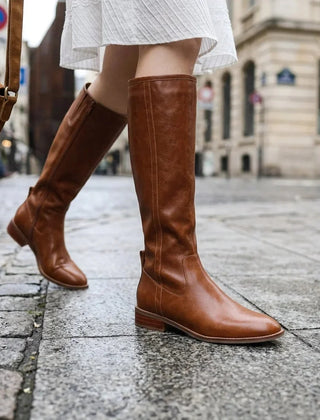 Riding Style Knee High Boots – Brown