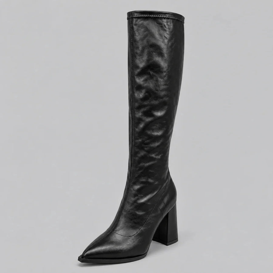 Pointed Toe Knee-High Boots
