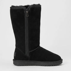 Tall Faux Fur Lined Boots – Black