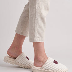Corduroy Faux Fur Slippers