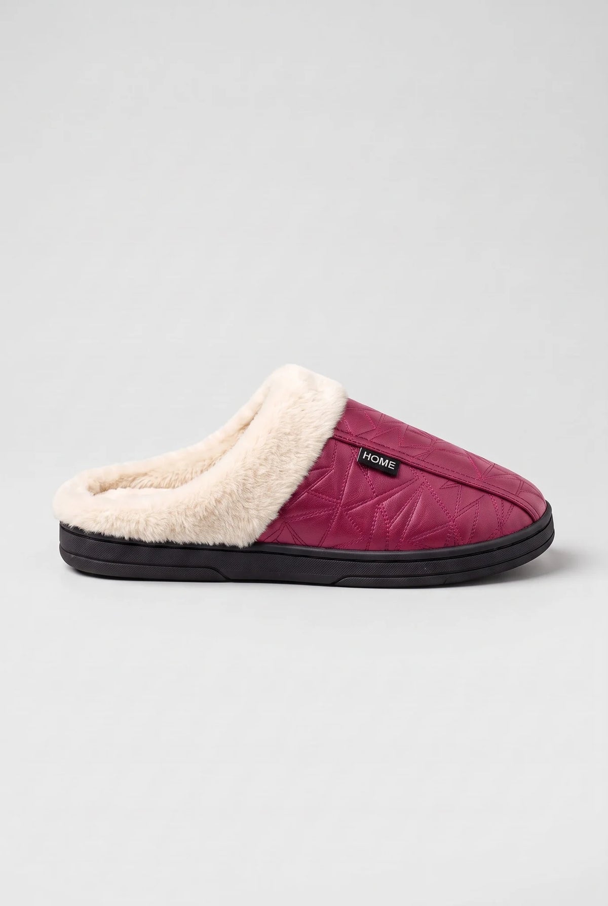 Faux Fur Mule Slippers – Raspberry