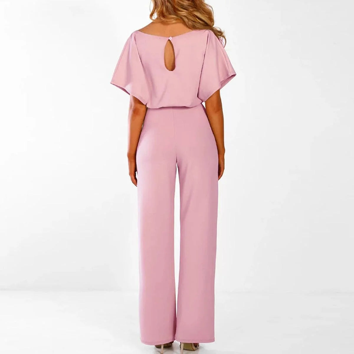 Wide-Leg Belted Jumpsuit