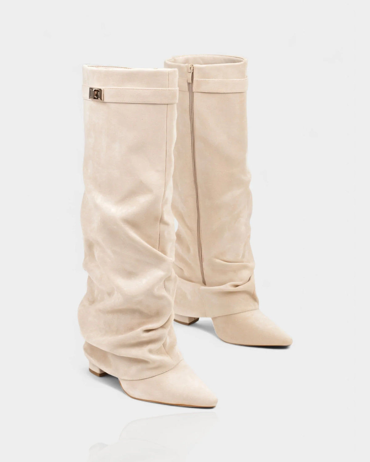 Slouchy Foldover Knee High Boots