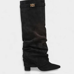 Slouchy Foldover Knee High Boots