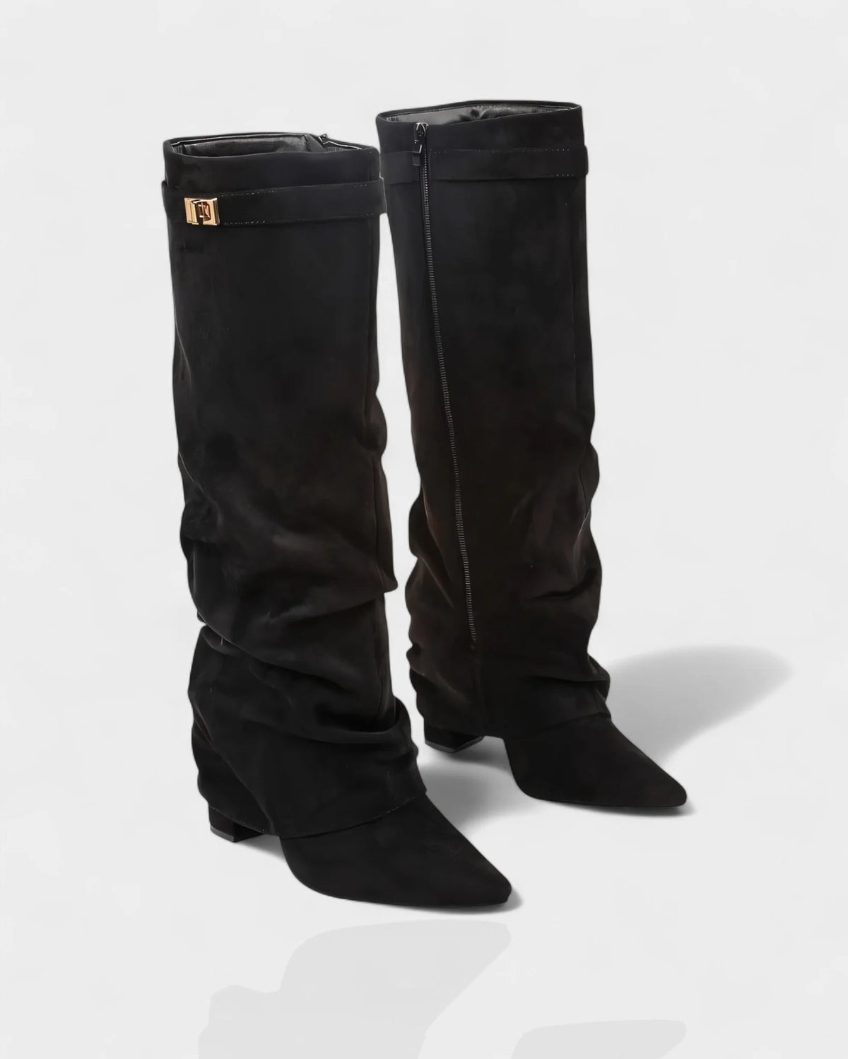 Slouchy Foldover Knee High Boots