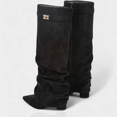 Slouchy Foldover Knee High Boots