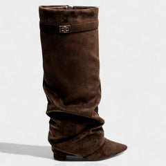 Slouchy Foldover Knee High Boots