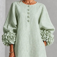 Rosette Cuff Midi Dress