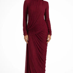 Draped High Neck Maxi Dress