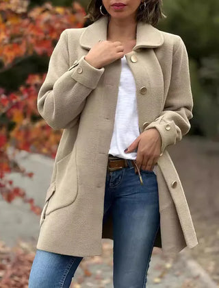 Cosy Button-Up Jacket – Beige