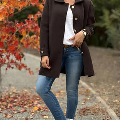 Cosy Button-Up Jacket – Brown