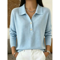 Collared Polo Jumper – Blue
