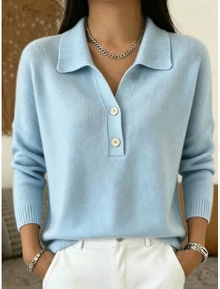 Collared Polo Jumper – Blue