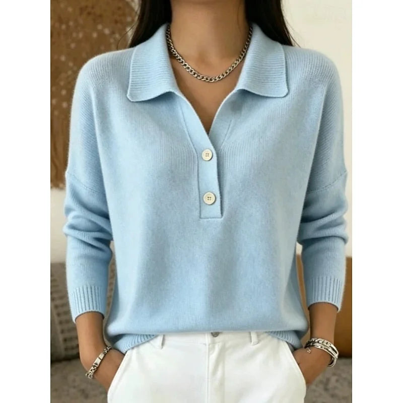 Collared Polo Jumper – Blue