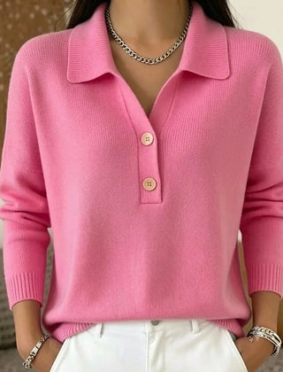 Collared Polo Jumper – Pink