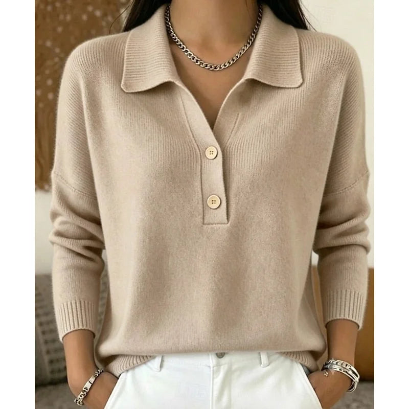 Collared Polo Jumper – Khaki