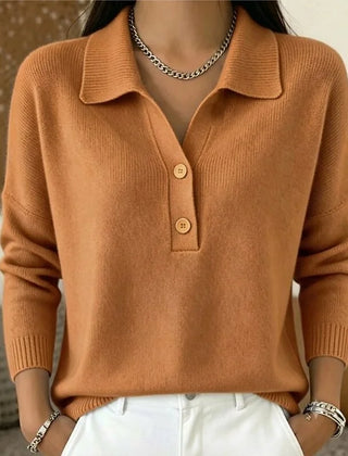Collared Polo Jumper – Light Brown