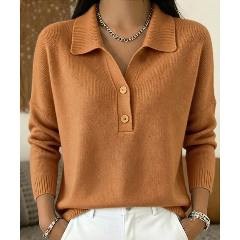 Collared Polo Jumper – Light Brown