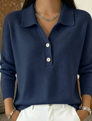 Collared Polo Jumper – Dark Blue