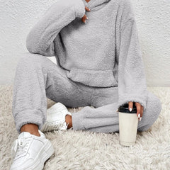Fleece Hoodie and Jogger Set – Grey