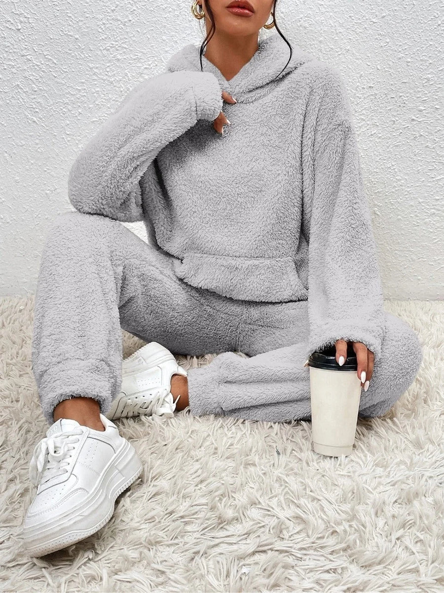Fleece Hoodie and Jogger Set – Grey