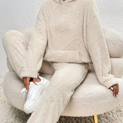 Fleece Hoodie and Jogger Set – Beige