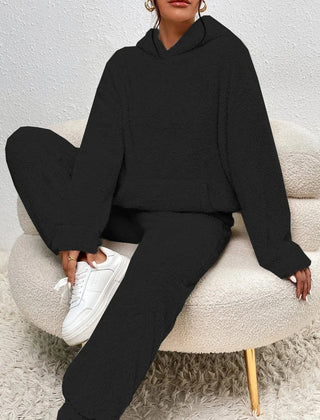 Fleece Hoodie and Jogger Set – Black