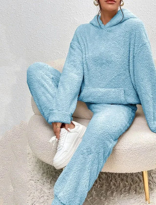 Fleece Hoodie and Jogger Set – Light Blue
