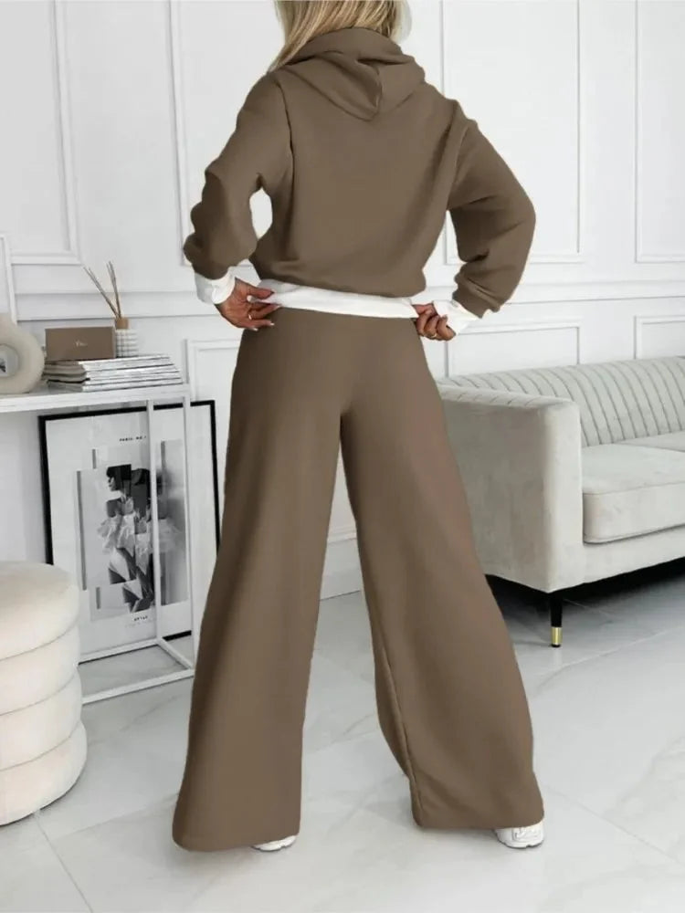 Hooded Wide-Leg Lounge Set