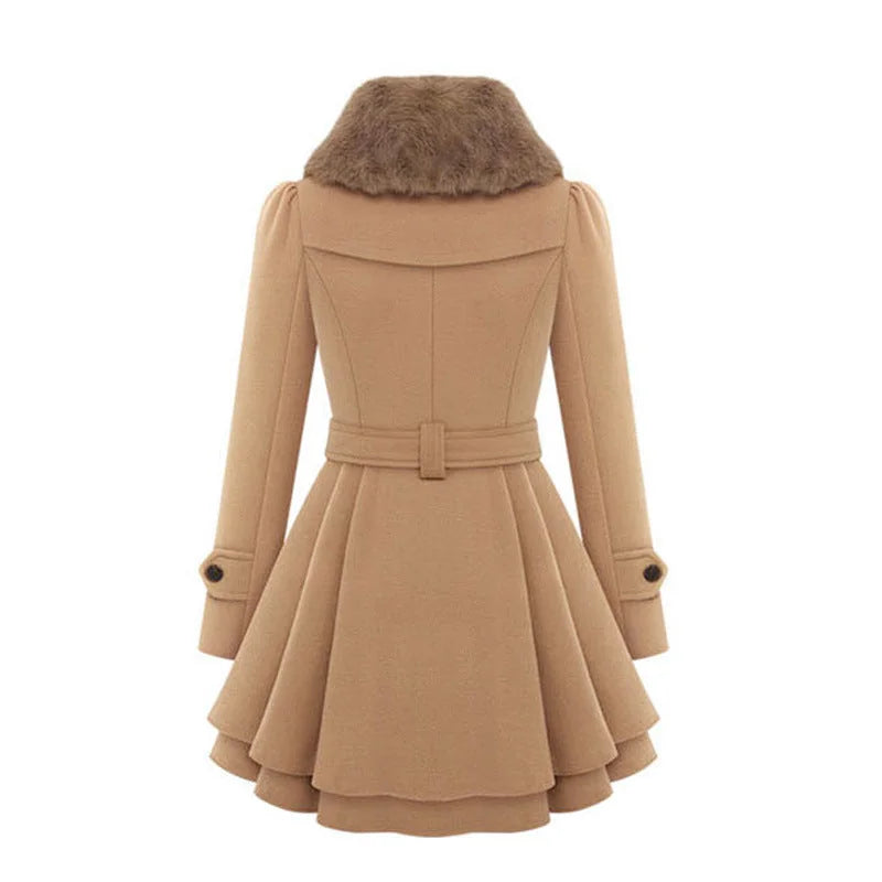 Belted Faux Fur Trench Coat