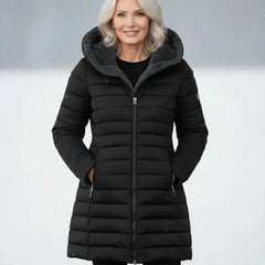 Long Quilted Padded Jacket – Black