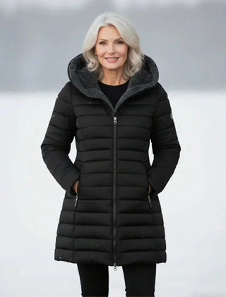 Long Quilted Padded Jacket – Black