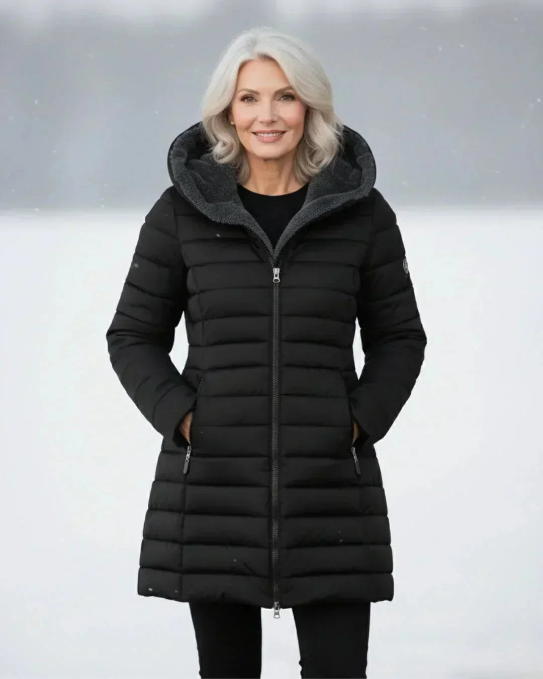 Long Quilted Padded Jacket – Black