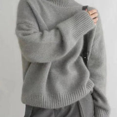Cashmere High-Neck Jumper – Grey