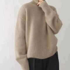 Cashmere High-Neck Jumper – Khaki