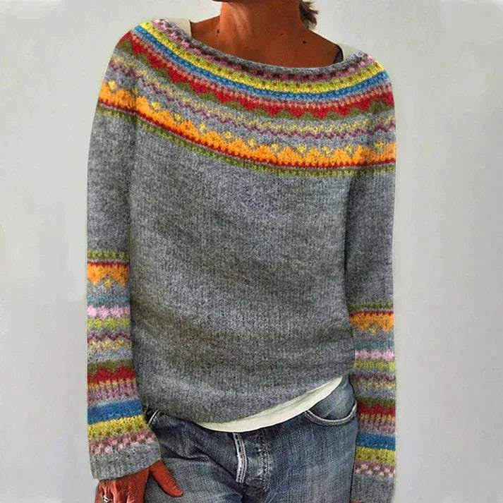 Patterned Yoke Knit Jumper