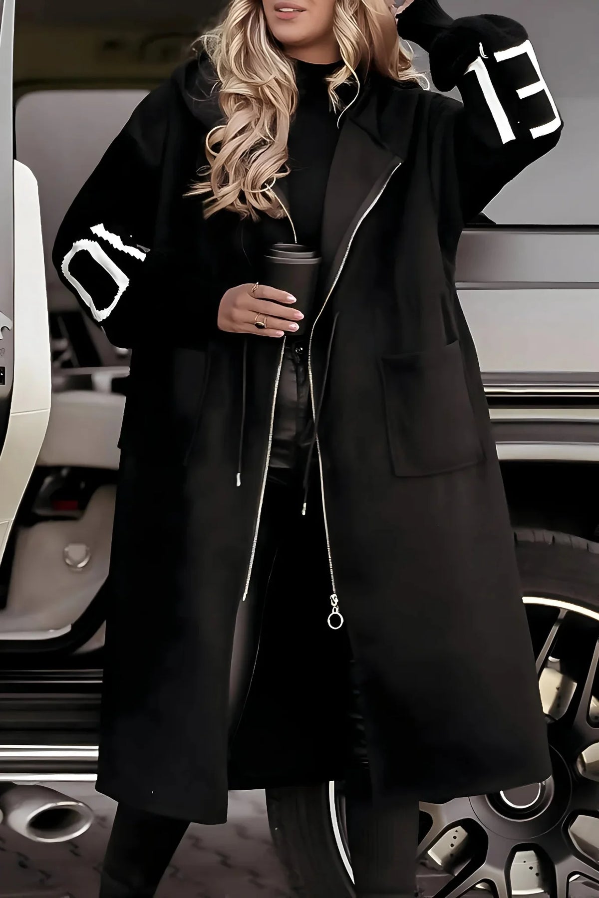 Hooded Draped Coatigan