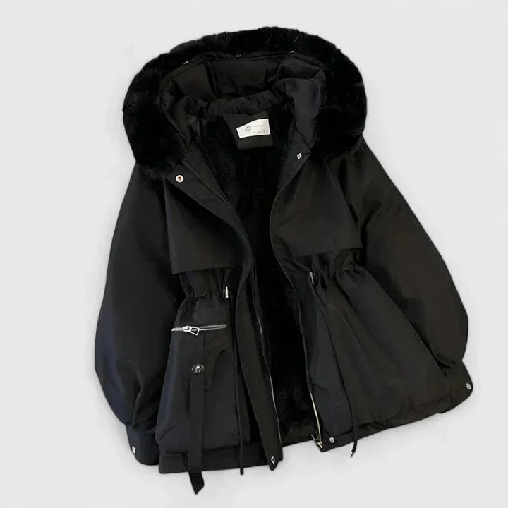 Parka s kapucí z umělé kožešiny